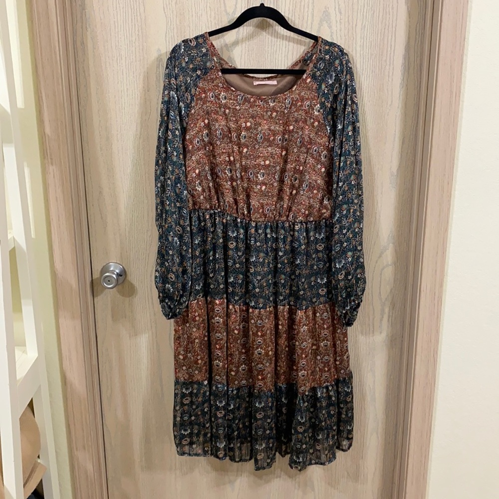 Chic Soul Floral Color Block Dress